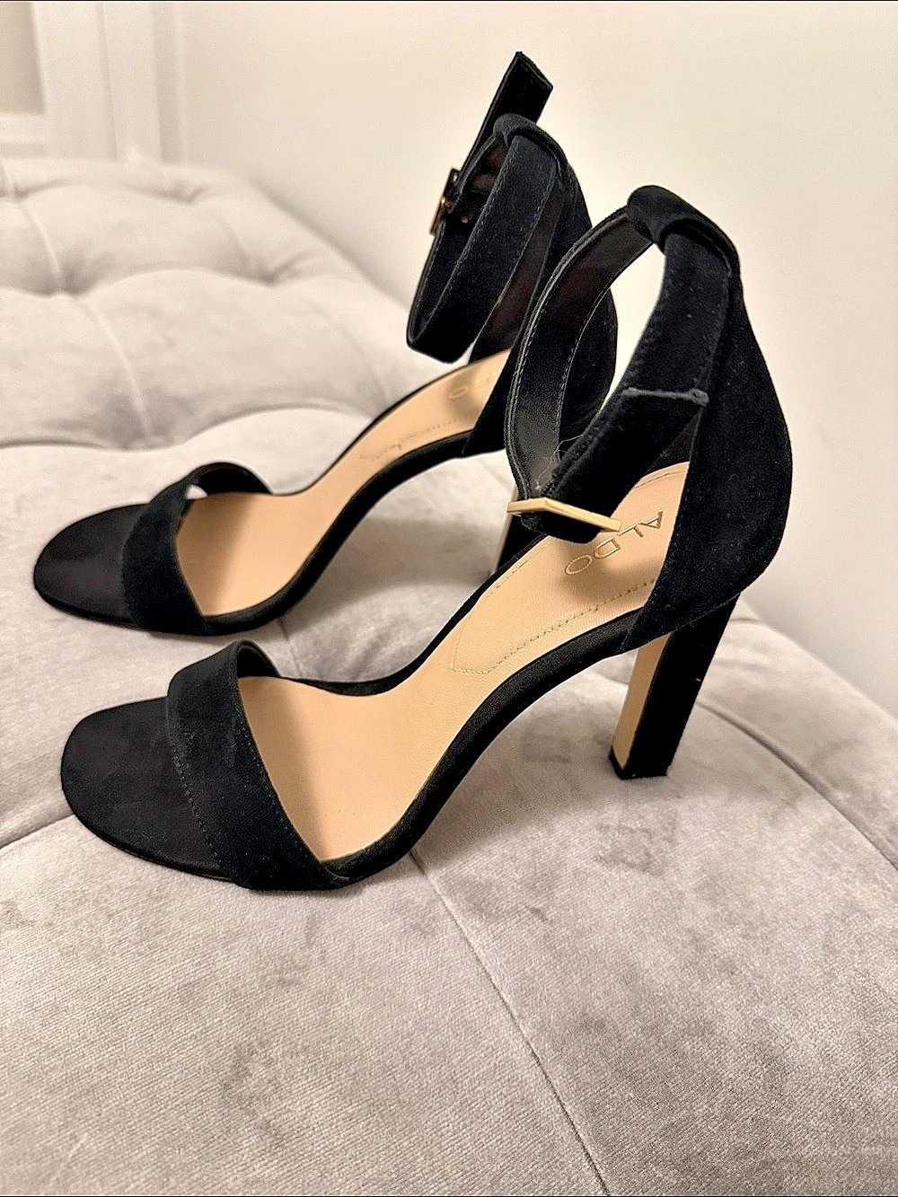ALDO Black Ankle Strap Heels